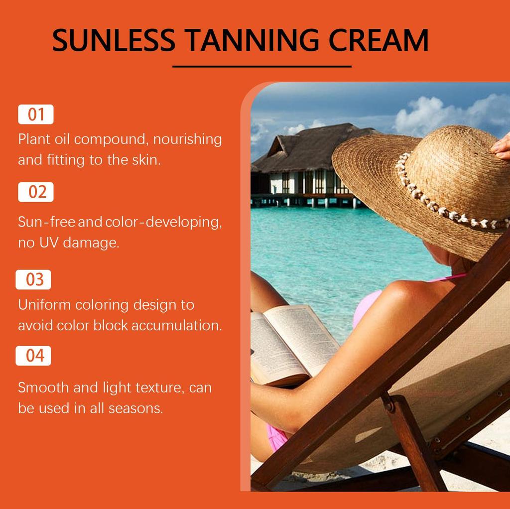 Sunless Tanning Aid Cream Plant Oil Glossy Moisturizing Even Skin Tone For All Seasons Tanning Aid Body Cream