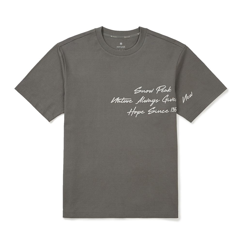 [Snowpeak] Cotton Lettering Short-Sleeve T-shirt Dark Khaki (S25MMFTS64)