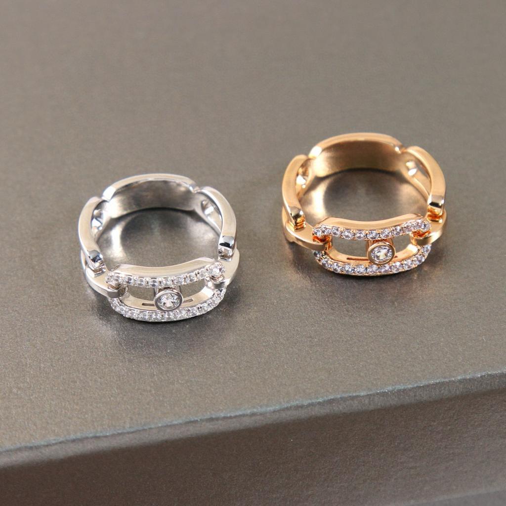 New Hot Brand Vintage Move Diamond Women's Rings Luxury Jewelry For Women Designer Rings Fashion Pure 925 Silver Lady Rings