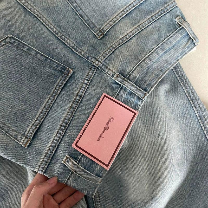 Women's Wide Leg Loose Jeans Retro Punk Style Low Waist Loose Jeans Street Fashion Hipster Long Dress Trousers