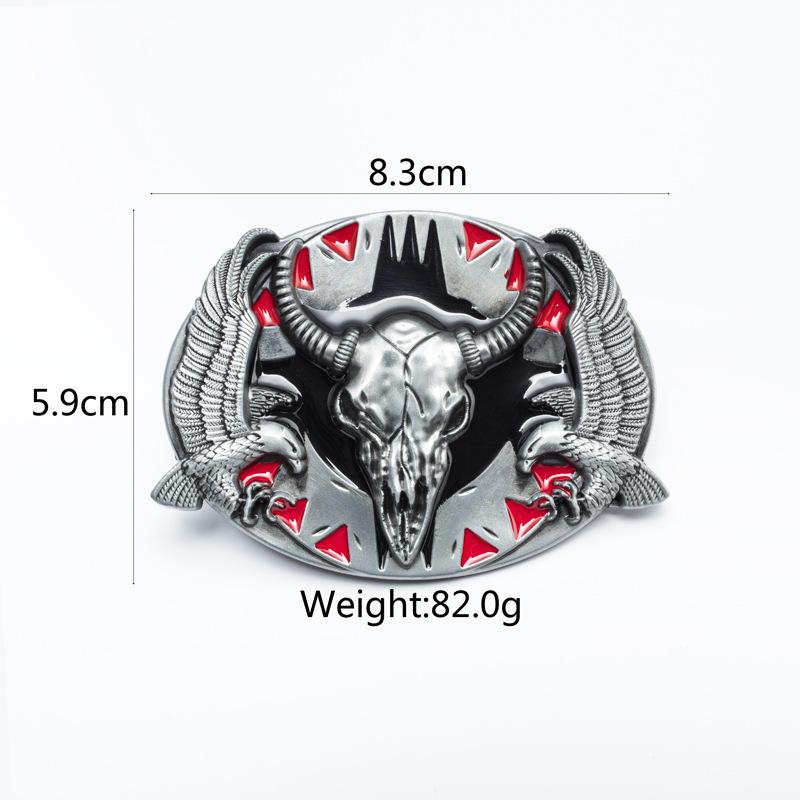 Europäischer und Amerikanischer Stierkopf Knopfkopf Gürtel Herren Dekorativer Jeans Personalisierter Gürtel Retro-Gürtel