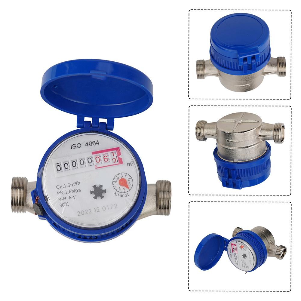1Pcs Smart Digital Water Meter Household Mechanical Rotor Pointer Cold Water Meter 360° Adjustable Rotation Counter