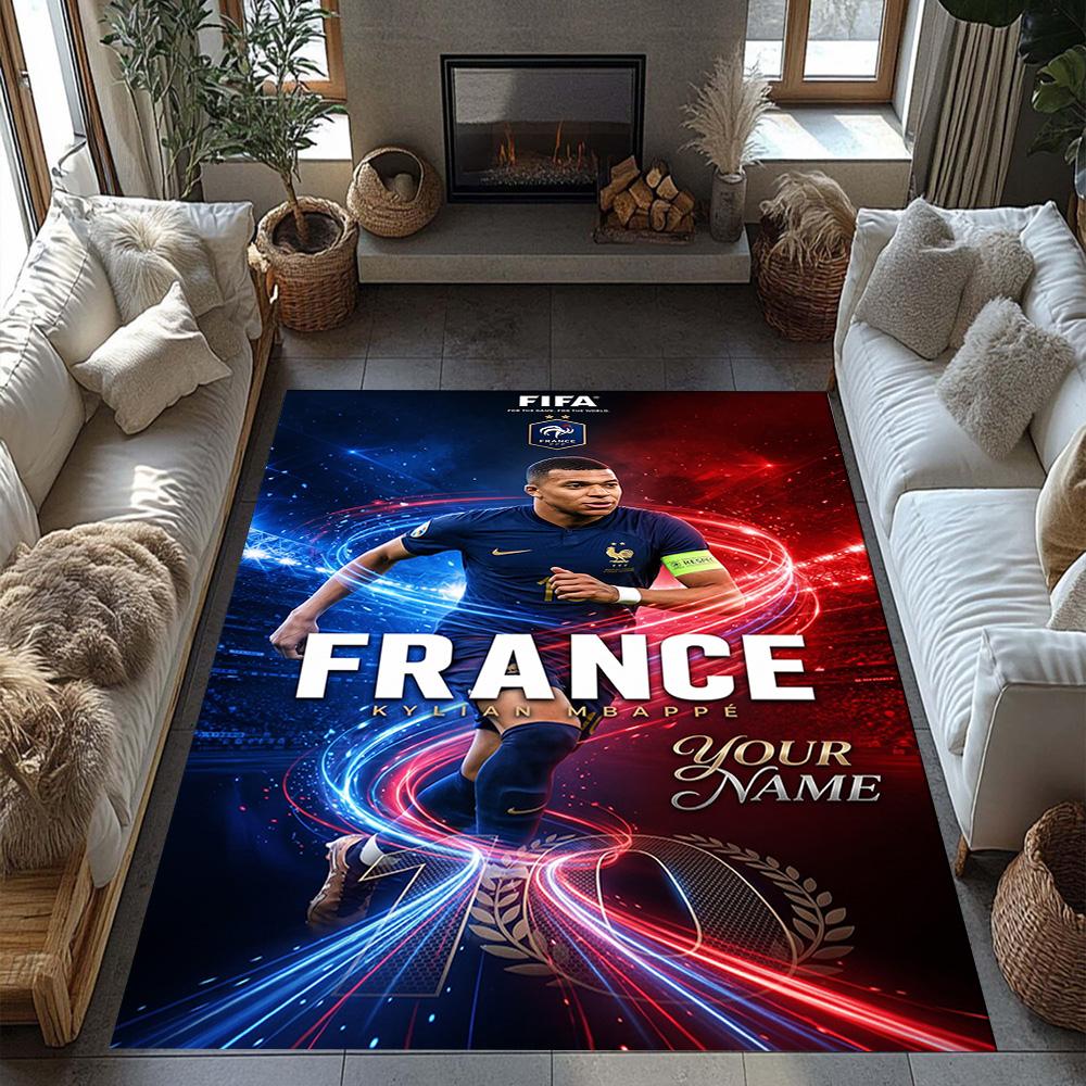 Mbappe Customized Name Carpet Suitable For Playrooms Kitchen Bedrooms Living Rooms Antislip Rug Office Home Decor Gift For Festivals