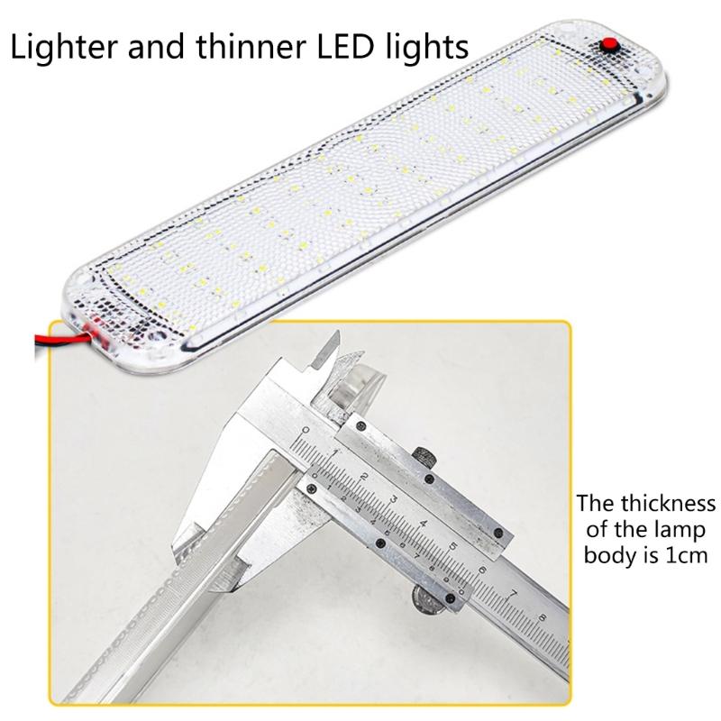 12V RV LED Panel Light, Length: 10'', 12-80Volt Interior Ceiling Dome Light with On/Off Switch,for RV Motorhomes