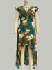 Women's Fashion 2025 Summer Vacation Style European and American Floral Split Mid-Length Dress