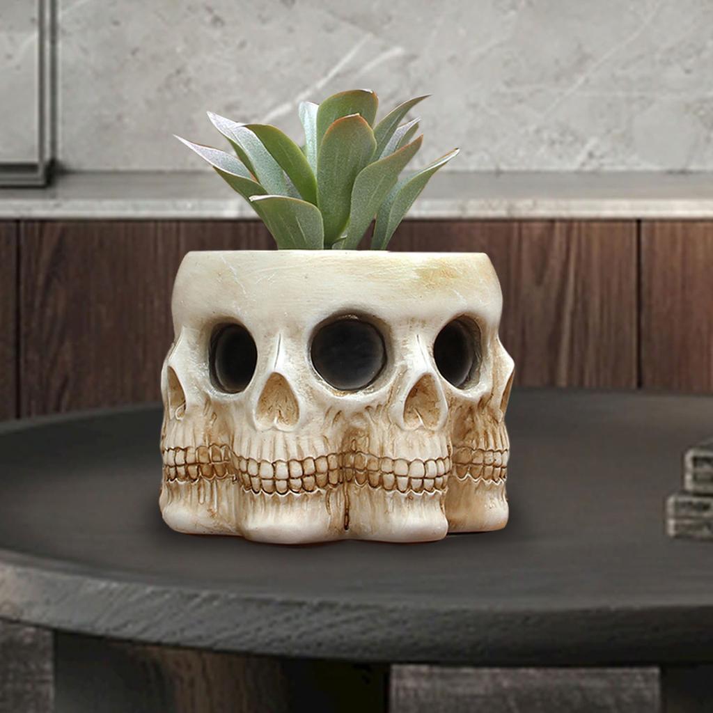 Wielopłaszczyznowa Czaszka Doniczka Ozdoby Żywica Dom Ogród Horror Dekoracja Czaszki Krajobraz