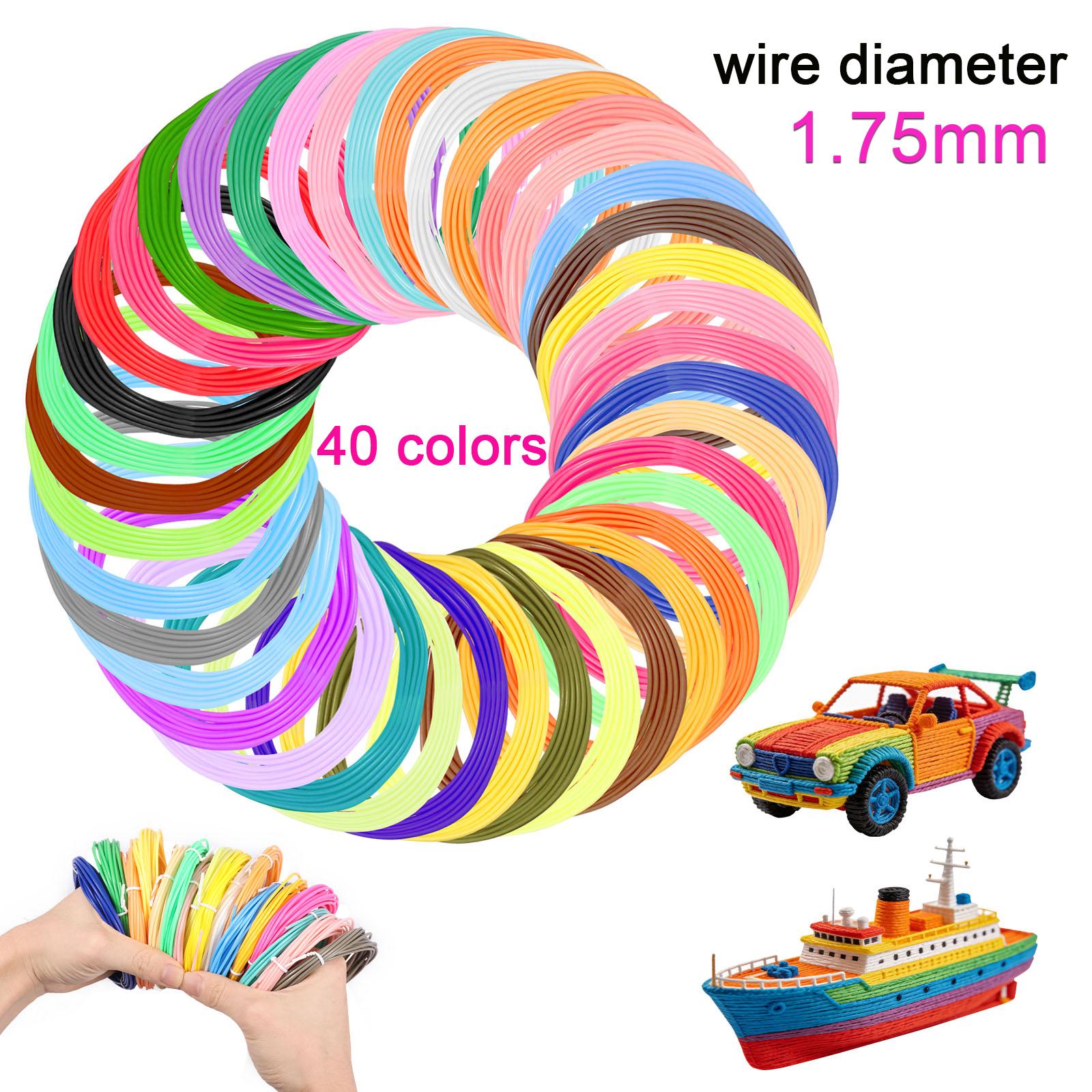 3D Pen Filament Refills 40 Colors 3D Printer PLA 1.75 mm Filament 5M For MYNT3D SCRIB3D PIKA3D 3D Pen 1.75mm 3D Prining Pens