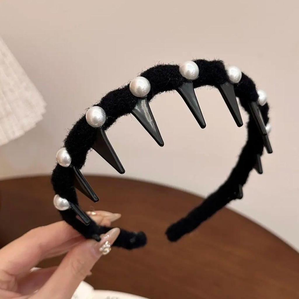 Retro Leopard Print Plush Headband - Non-Slip, Korean Style for Women, Perfect for Autumn and Winter Face Washing