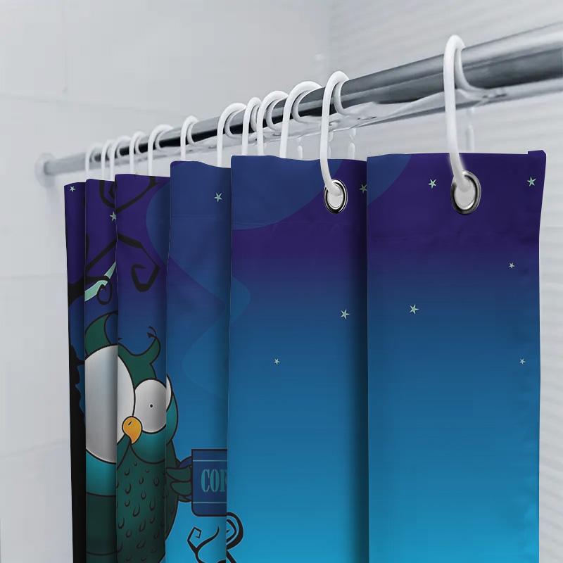 Cute Owl Forest Shower Curtain Nature Woodland Animal Bathroom Decor Set Waterproof Vintage Farmhouse Home Decor
