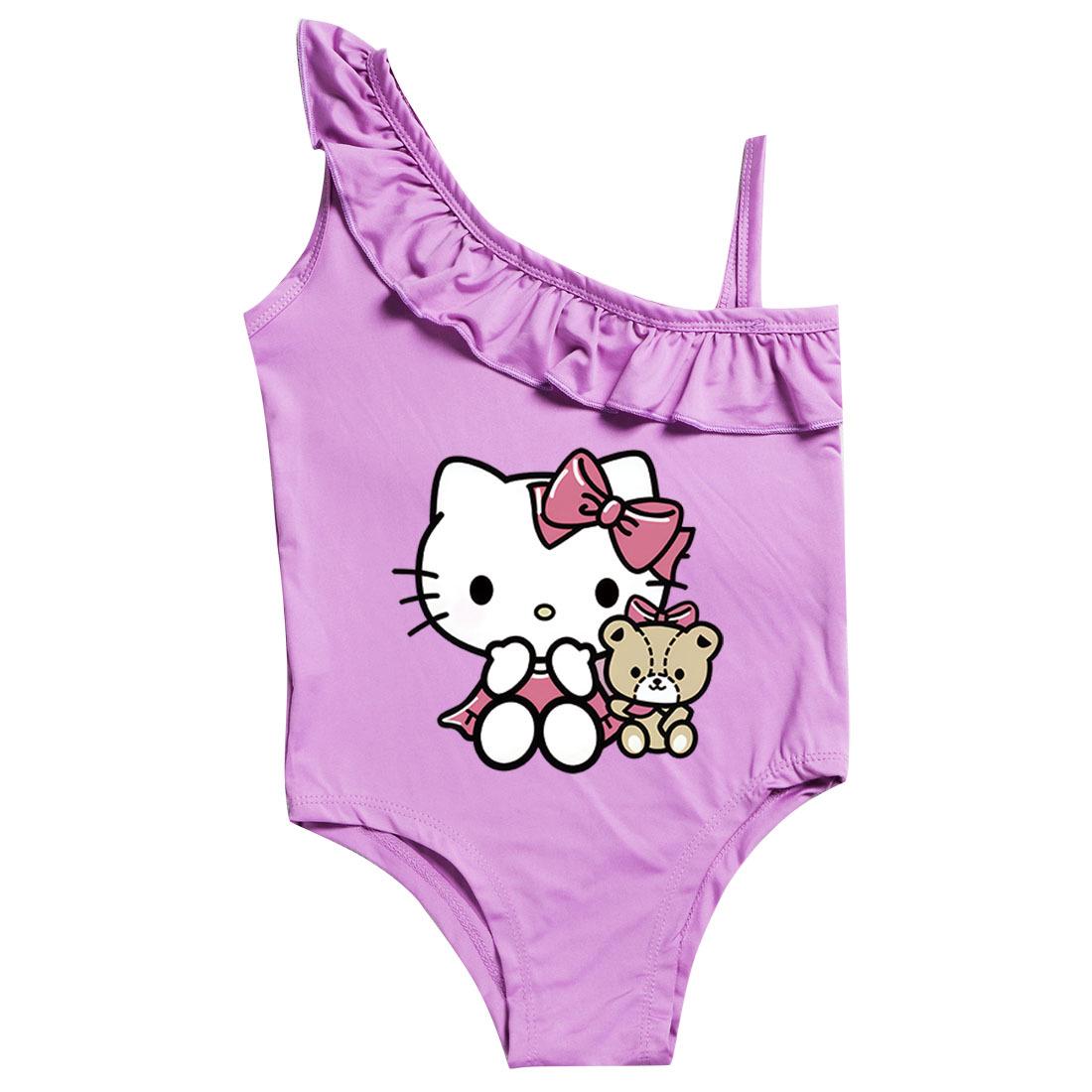 Hello KT Cartoon Print Girls Clothing 9114 110 фиолетовый