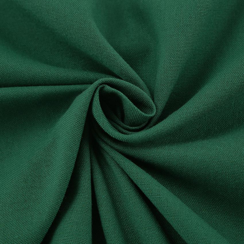 Elegant Green Cotton-Linen Loose Slit Strap Dress, New Summer Long Dresses For Women