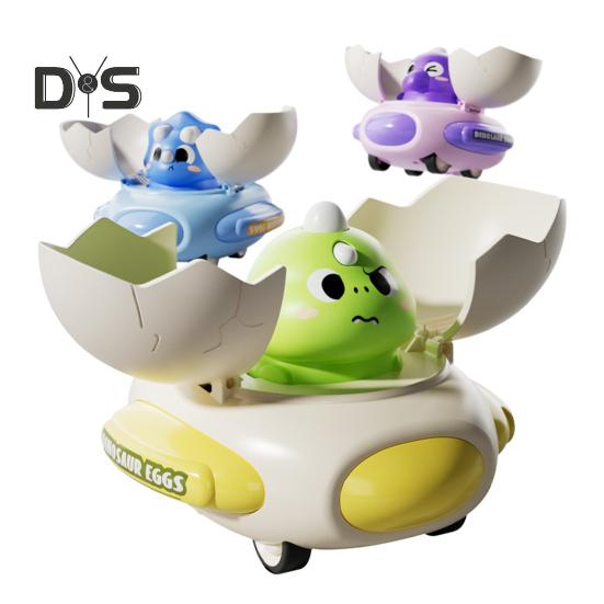 Kids Dinosaur Bumper Car Toy Collision Deformation Inertia Drive Dino Egg Flying Saucer Toddlers Boys Girls Educational Transformable Cartoon