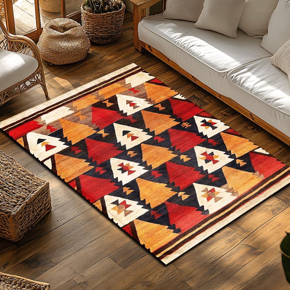 Vintage Persian Area Rug Bohemian Carpet Non-Slip Floor Mat Living Room Decor Kilim Pattern Home Accent Durable Indoor Outdoor A