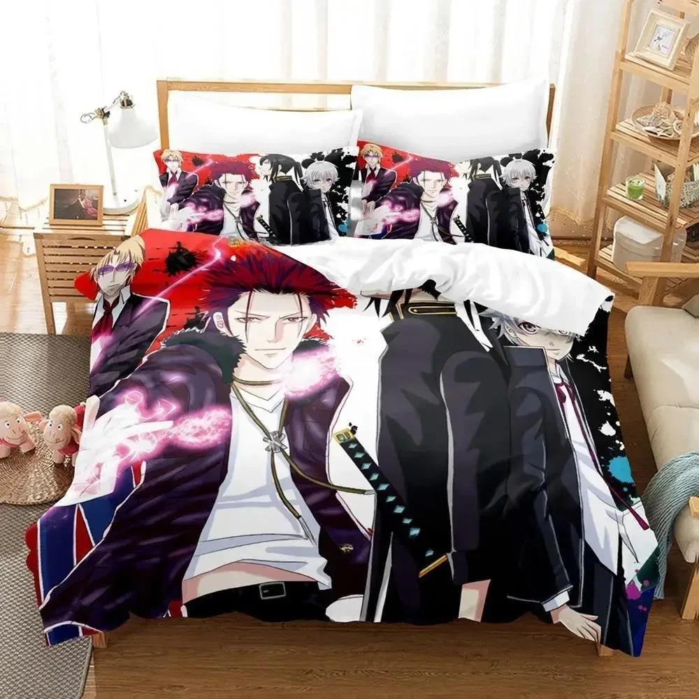 K Project Mikoto Suoh No Blood! No Bone! No Ash! Bedding Set Cartoon Anime Three-piece Set Adult Kid Bedroom Duvet Cover Sets