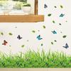 Green Butterfly Floral Wall Sticker Skirting Board Decal for Living Room Bedroom Home Decoration
