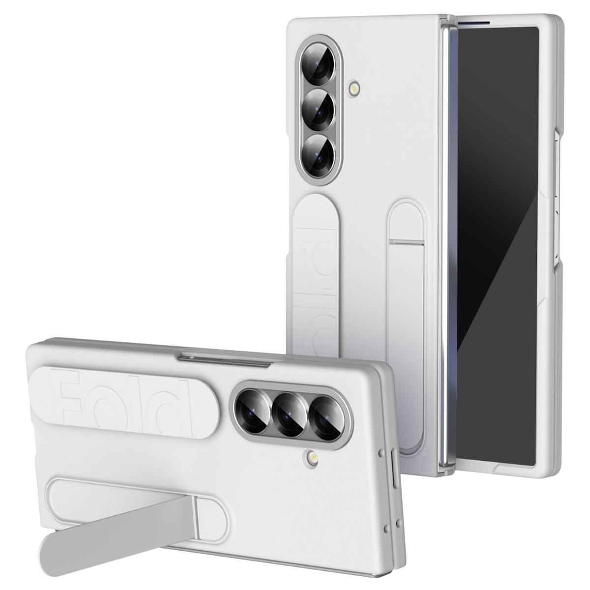 

Для Samsung Galaxy Z Fold7 5G Чехол для телефона Подставка Ремешок на запястье ПК Силиконовая Мобильная Накладка White