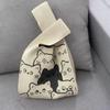 Cat Knit Handbag Casual Handmade Knit Shopping Bags High-capacity Knot Wrist Bag Girls