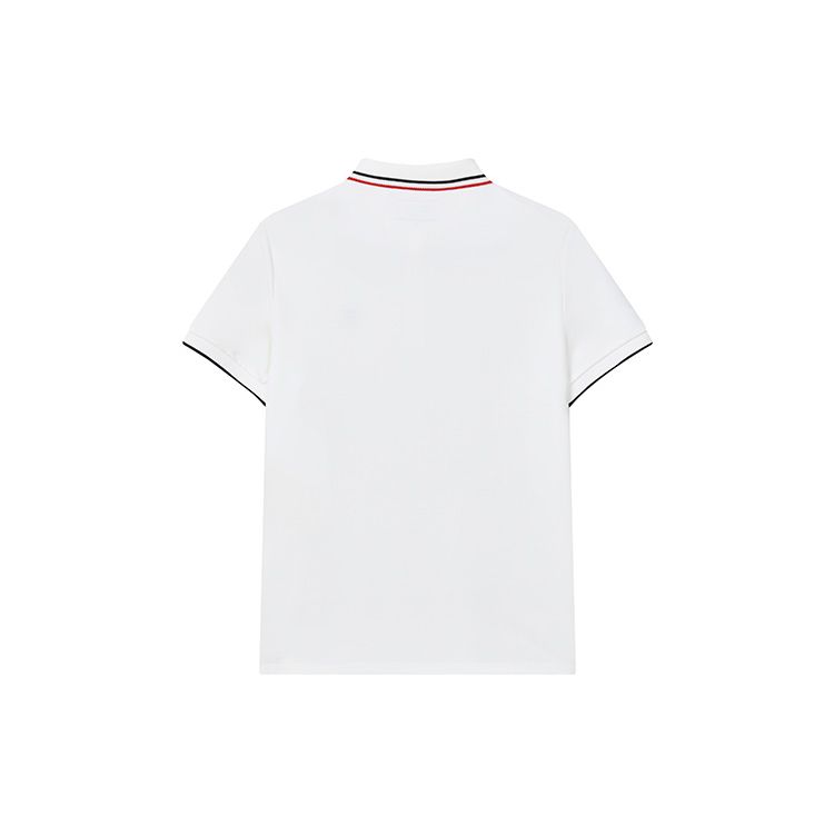 Fila SS22 Striped Logo Casual Knit Short Sleeve Polo Shirt Women Tops Standard-White F11W231106F-WT