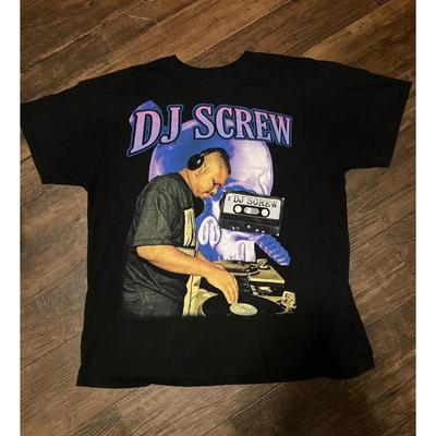 Retro Jaren 80 Stijl DJ Screw Muziek T-shirt Zwart Klassiek Unisex T-shirt