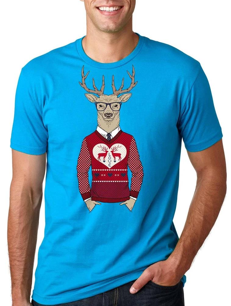 Hipster Moose Tshirt Christmas Moose Funny Ugly Christmas Shirt Christmas Gift S
