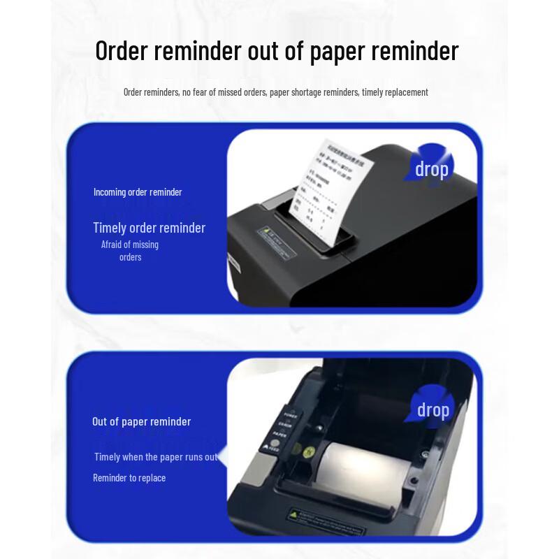 Rongda RP80 80mm Thermal Receipt Printer with Auto Cutter CN plug (adapter included)