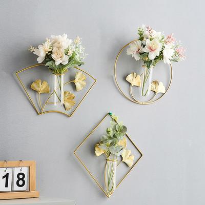 Minimalism Style Wall Hanging Vase Creative Wall Decoration Glass Hydroponic Vase Flower Pot Living Room Entrance Door Decoration