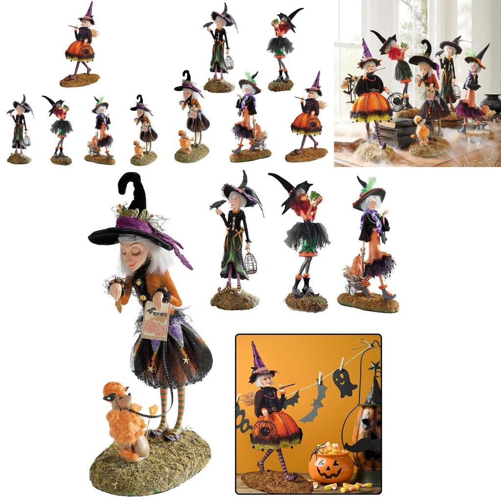 Urocza Lalka Czarownicy na Halloween Dekoracja Idealna na Biurko i Świętowania