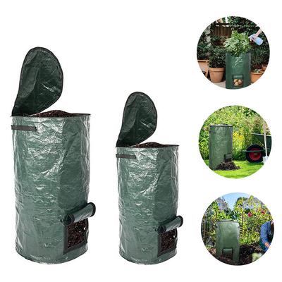 Collapsible Garden Yard Compost Bag with Lid Environmental Organic Ferment Waste Collector Refuse Sacks Composter
