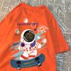 Ich bin vom Weltraum Skateboarder Astronaut Herrenbekleidung Hip Hop T-Shirts Harajuku Oberteile Baumwolle Atmungsaktive Oberteile Lockere Kleidung
