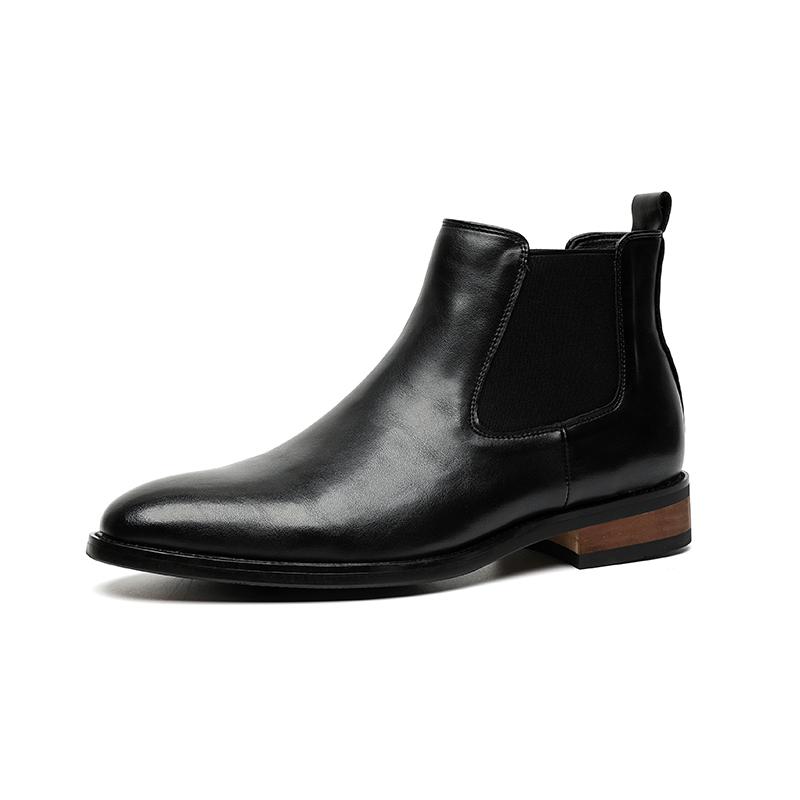 Moda Yangi Chelsea Botinkalari Erkaklar Poyafzali Jigarrang Moda Ko'p Qirrali Biznes Casual Britaniya Uslubi Kechki Kiyim Klassik Slip-on Bo'yiq Botinkalar