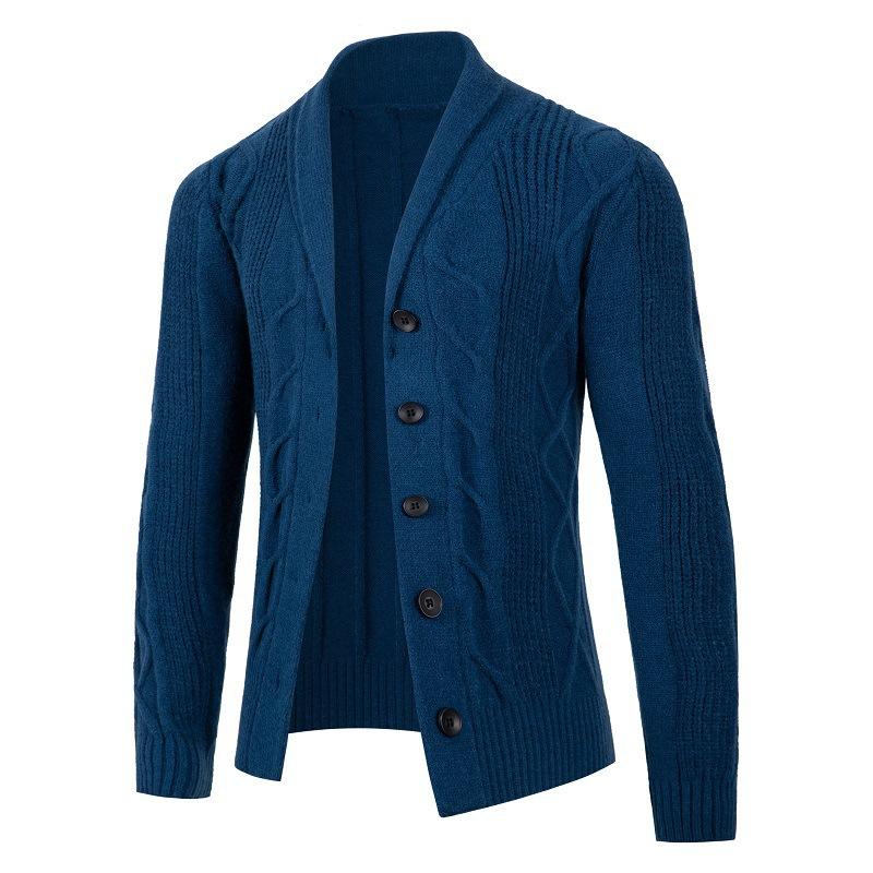 Men Loose Long Sleeve Turn Down Collar Knitted Cardigan Casual Sweater Outerwear