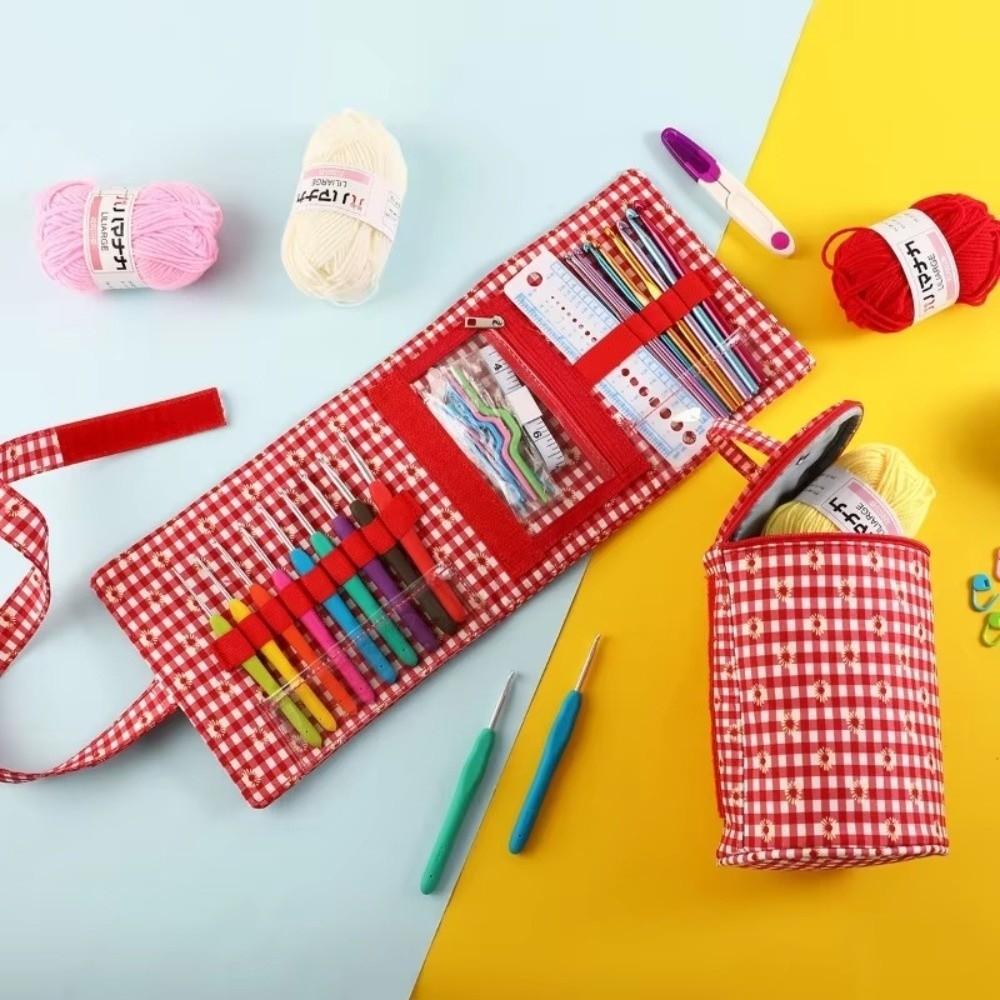 Dual Use Crochet Bag Outdoor Travel Accessories Storage Wool Storage Pouch Durable Knitting Tools Organizer For Knitting Tools
