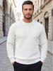 2026 Men's Autumn Jacquard Casual Round Neck Top - European and American Style