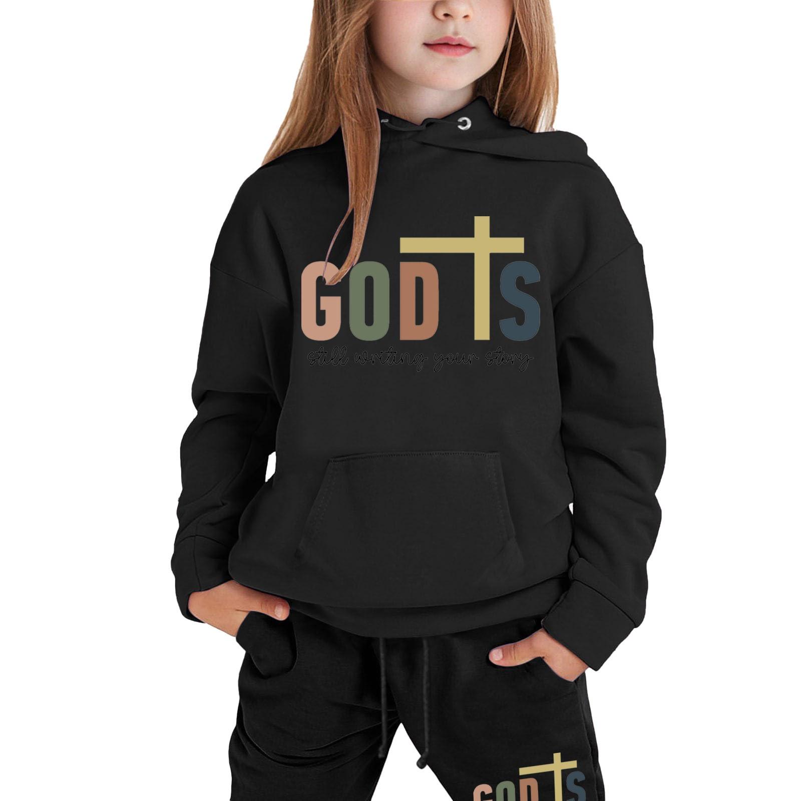 

Мальчики Девочки Спортивный костюм Одежда Толстовка с капюшоном Беговые штаны Спортивные костюмы Комплект Модный наряд 160 чёрный