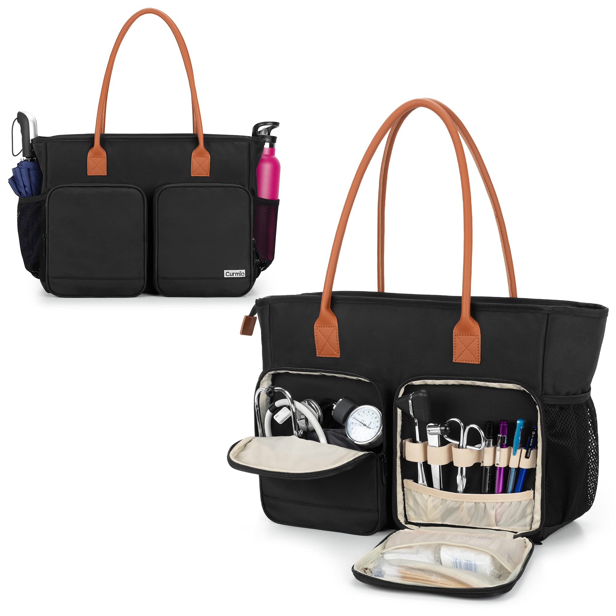 CURMIO Сумка для выездной медсестры, Сумка врача, Сумка для оказания первой помощи, Черная