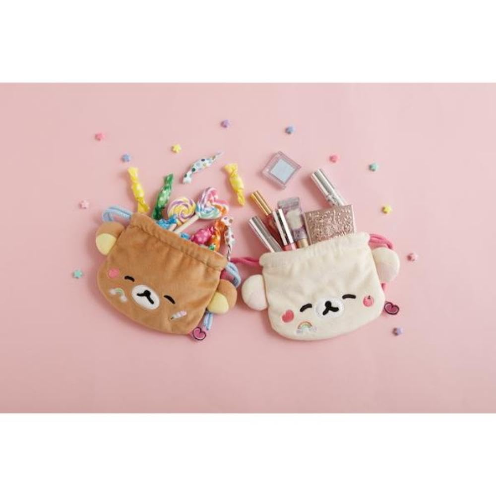 CA86101 Rilakkuma Yuruyuru Warm Series Plush Drawstring Bag Rilakkuma