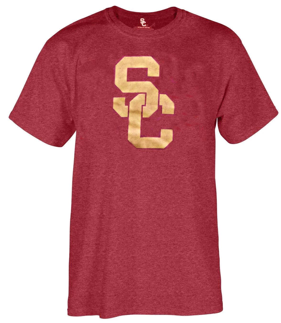 USC Trojans Cardinal Mens Worn SC Interlock Short Sleeve T shirt by 289c apparel 2XL