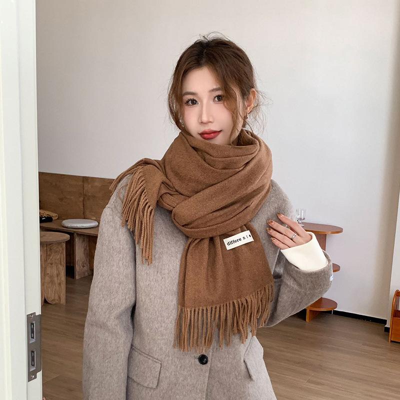 Women's Scarf Women's Solid Color Scarf Shawl Tassel Scarf