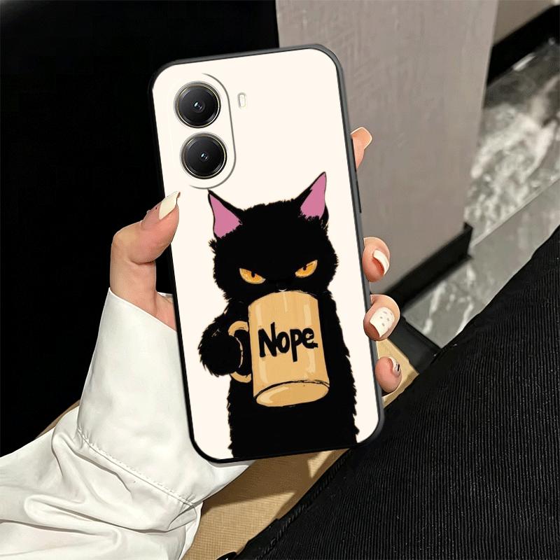 Black Cat Cartoon Cute Soft Phone Case for Xiaomi Poco X5 X6 X7 X8 Pro Max X3 F7 F8 Ultra M8 M7 M6 M5 Redmi 15 15C 14C 13C 12C X