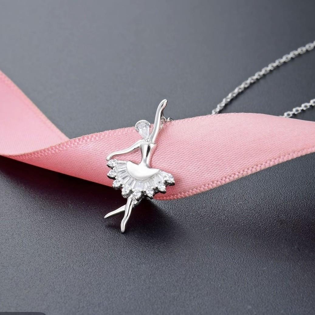 Fashion Ballet Dancer Necklace, Female Niche Design, Micro Inlaid Temperament Necklace, Collarbone Chain 40CM