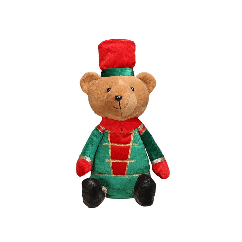 1PC Decoration Bear Doll 37*23cm Christmas Creative Cartoon Bear Sitting Ornaments Christmas Window Decorations DIY Decor Parts