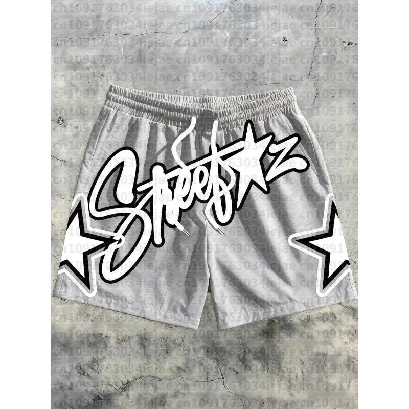2026 Summer New Breathable Fitness 3D Letter Printed Star Pattern Casual, Fashionable, Soft and Comfortable Men s Shorts S