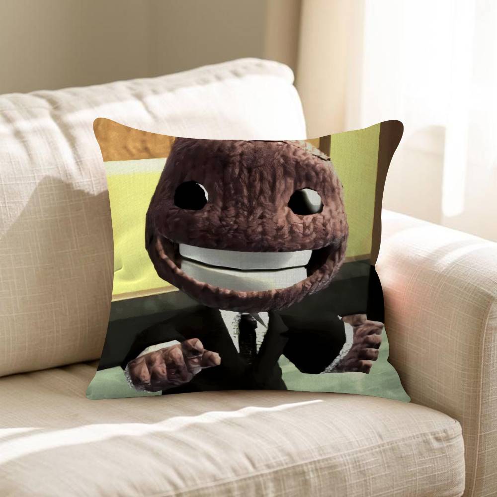Funny LBP Sackboy Pillow Cushion Cover Pillowcase Living Room Sofa Home Decor Customized