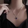 Discoloration Love Pendant Necklace Fashion Women Thermochromic Mood Monitor Heart Pendant Necklaces Stainless Steel Chain Necklaces Jewelry Gift