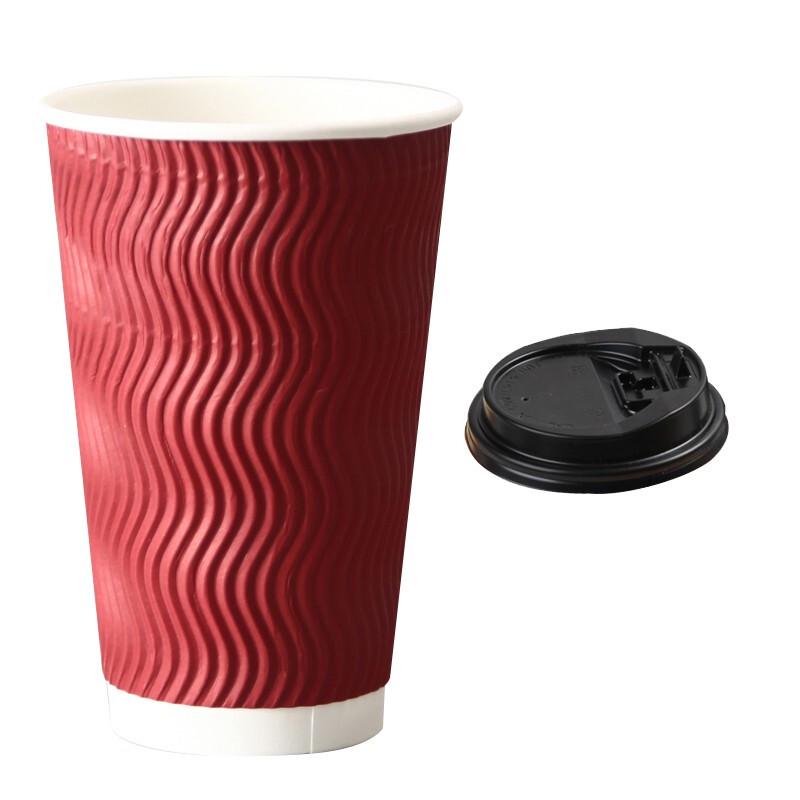 

Disposable Double-Layer Coffee Cups with Lids 16oz