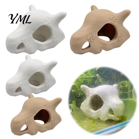 Shrimp Breeding House Skull Fish Tank Decoration Cave, Realistic Durable PLA Hideout Underwater Landscaping Decor Shelter, 3D Printed Habitat Ornament