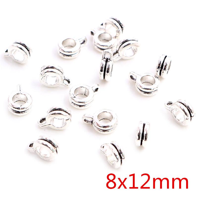 20pcs/lot DIY Handmade Beads Bails Pendants Jewelry Making DIY Necklace Antique Silver Color Bails Pendant Charm Beads Bails