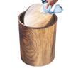 Wood Grain Retro Trash Can Swing Lid Trash Can for Kitchen Living Room Garbage Bin Office Toilet Paper Basket Bathroom