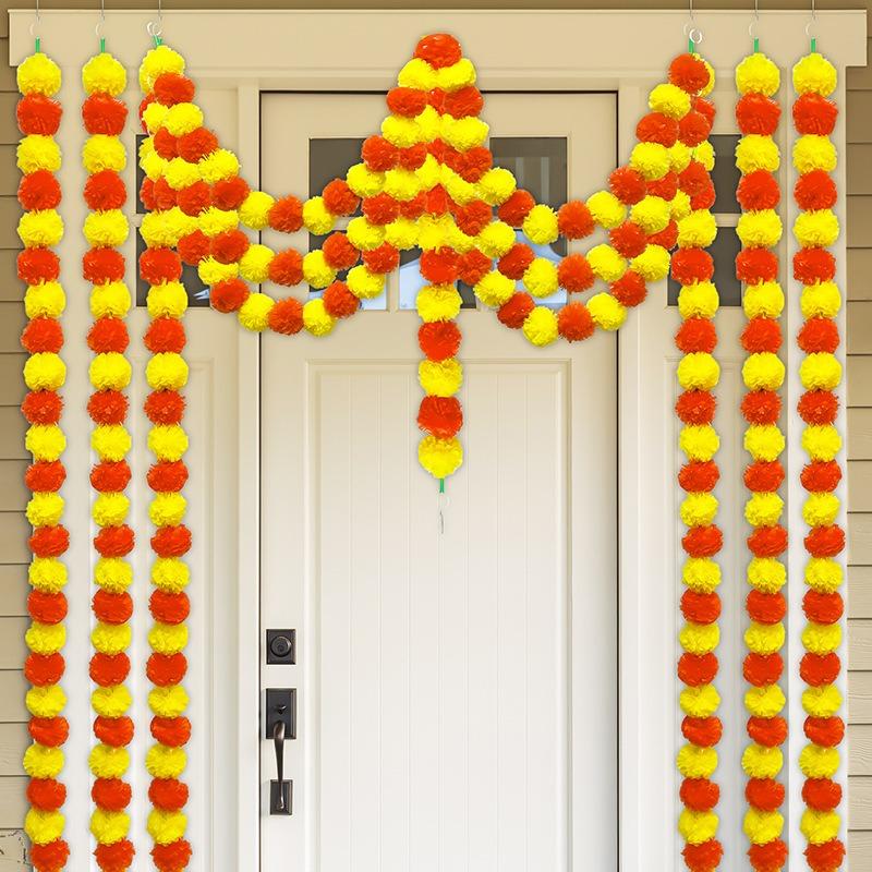 150CM Orange Artificial Vine Garland Fake Flowers Home Decor Party Halloween Thanksgiving Day Christmas Decoration Accessories