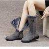 Women's High-Top Mid-Calf Snow Boots, Velvet-Lined, Non-Slip, Lightweight, Warm, Flat Bottom.